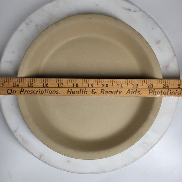 VTG Pampered Chef Stoneware Pie Plate 10" Cream Round Deep Baking Dish 1996 - Picture 4 of 11